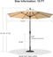 PURPLE LEAF Crank and Tilt Table Umbrella Outdoor Patio Market Umbrella with Visible Hand Crank System - Purple Leaf Garden