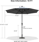 PURPLE LEAF Crank and Tilt Table Umbrella Outdoor Patio Market Umbrella with Visible Hand Crank System - Purple Leaf Garden