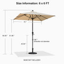 PURPLE LEAF Crank and Tilt Table Umbrella Outdoor Patio Market Umbrella with Visible Hand Crank System - Purple Leaf Garden