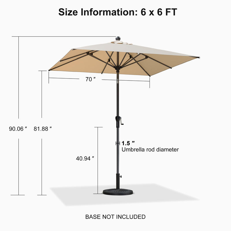 PURPLE LEAF Crank and Tilt Table Umbrella Outdoor Patio Market Umbrella with Visible Hand Crank System - Purple Leaf Garden