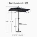 PURPLE LEAF Crank and Tilt Table Umbrella Outdoor Patio Market Umbrella with Visible Hand Crank System - Purple Leaf Garden