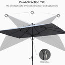 PURPLE LEAF Crank and Tilt Table Umbrella Outdoor Patio Market Umbrella with Visible Hand Crank System - Purple Leaf Garden