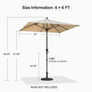 PURPLE LEAF Crank and Tilt Table Umbrella Outdoor Patio Market Umbrella with Visible Hand Crank System - Purple Leaf Garden