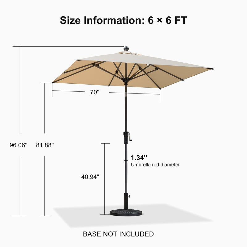 PURPLE LEAF Crank and Tilt Table Umbrella Outdoor Patio Market Umbrella with Visible Hand Crank System - Purple Leaf Garden