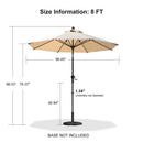 PURPLE LEAF Crank and Tilt Table Umbrella Outdoor Patio Market Umbrella with Visible Hand Crank System - Purple Leaf Garden