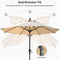 PURPLE LEAF Crank and Tilt Table Umbrella Outdoor Patio Market Umbrella with Visible Hand Crank System - Purple Leaf Garden