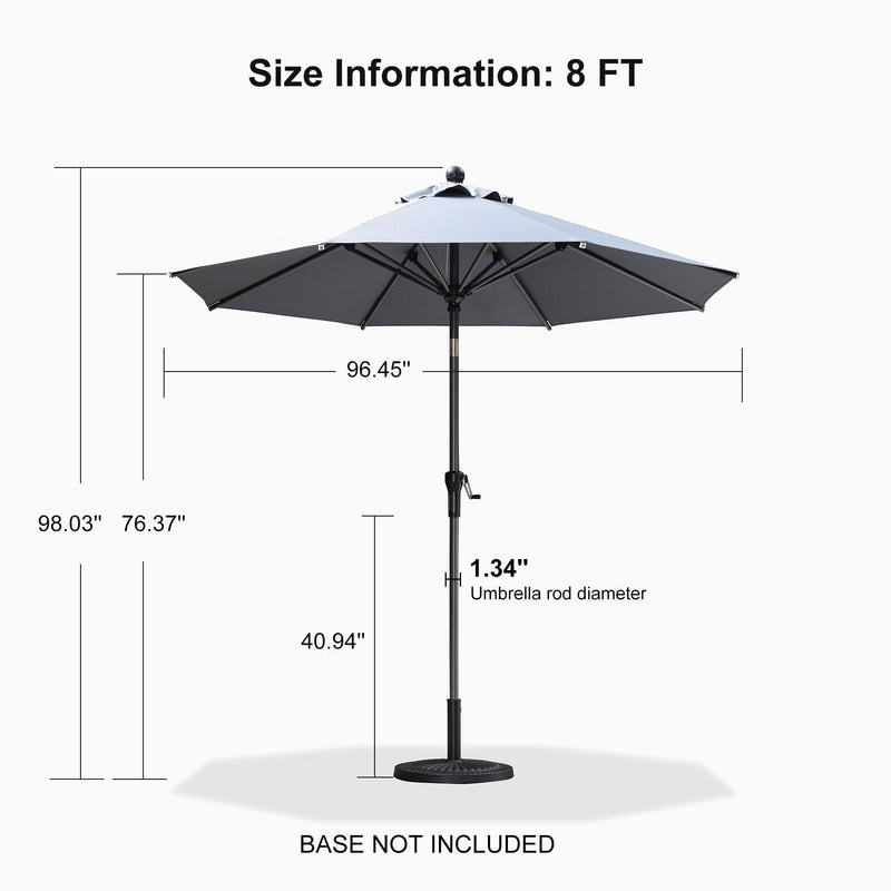 PURPLE LEAF Crank and Tilt Table Umbrella Outdoor Patio Market Umbrella with Visible Hand Crank System - Purple Leaf Garden