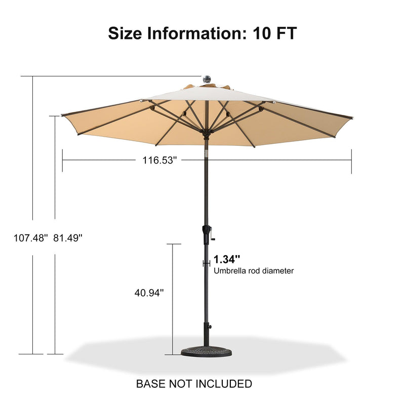 PURPLE LEAF Crank and Tilt Table Umbrella Outdoor Patio Market Umbrella with Visible Hand Crank System - Purple Leaf Garden