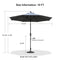 PURPLE LEAF Crank and Tilt Table Umbrella Outdoor Patio Market Umbrella with Visible Hand Crank System - Purple Leaf Garden