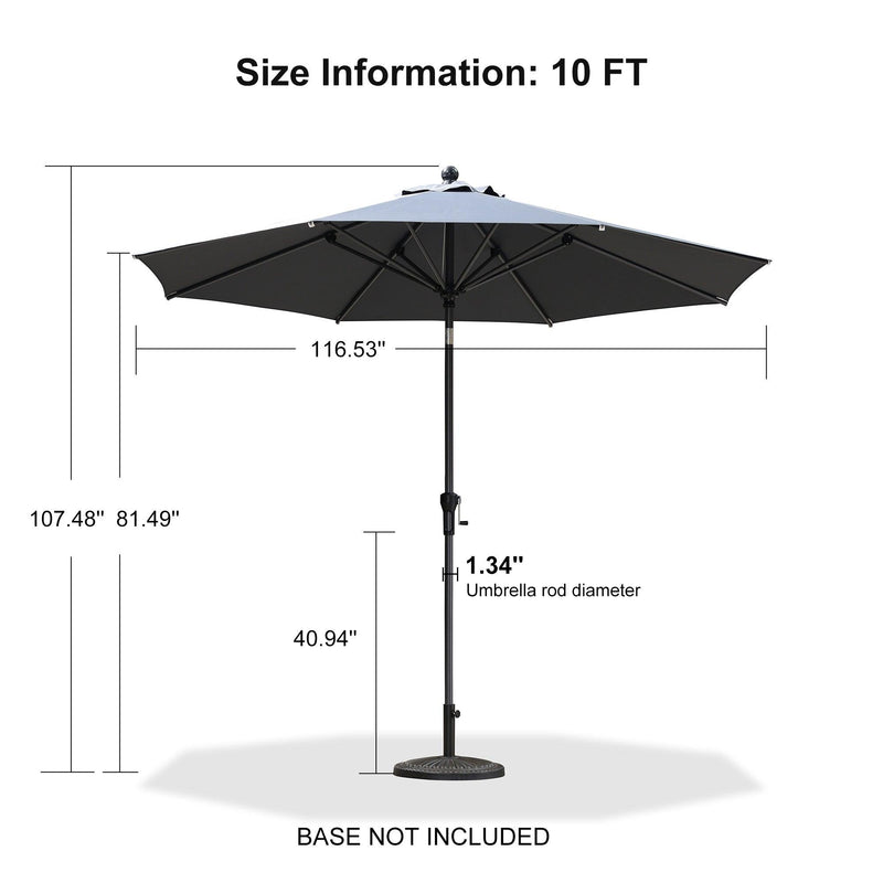 PURPLE LEAF Crank and Tilt Table Umbrella Outdoor Patio Market Umbrella with Visible Hand Crank System - Purple Leaf Garden