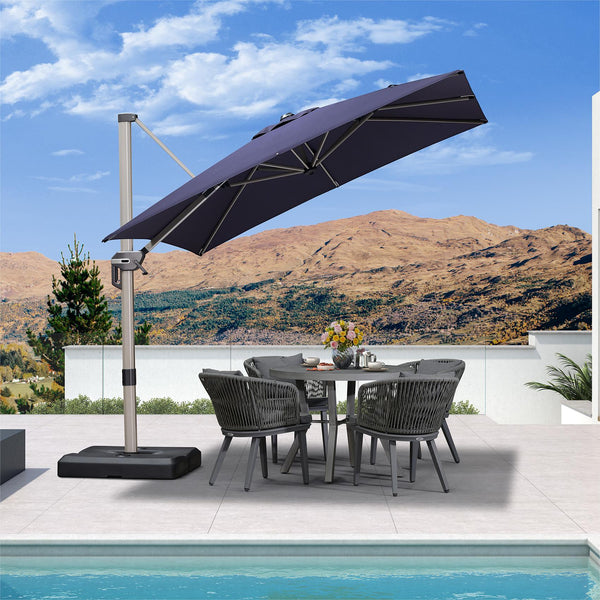 10x10ft Patio Umbrella, Deluxe Square Garden Umbrella, Beige