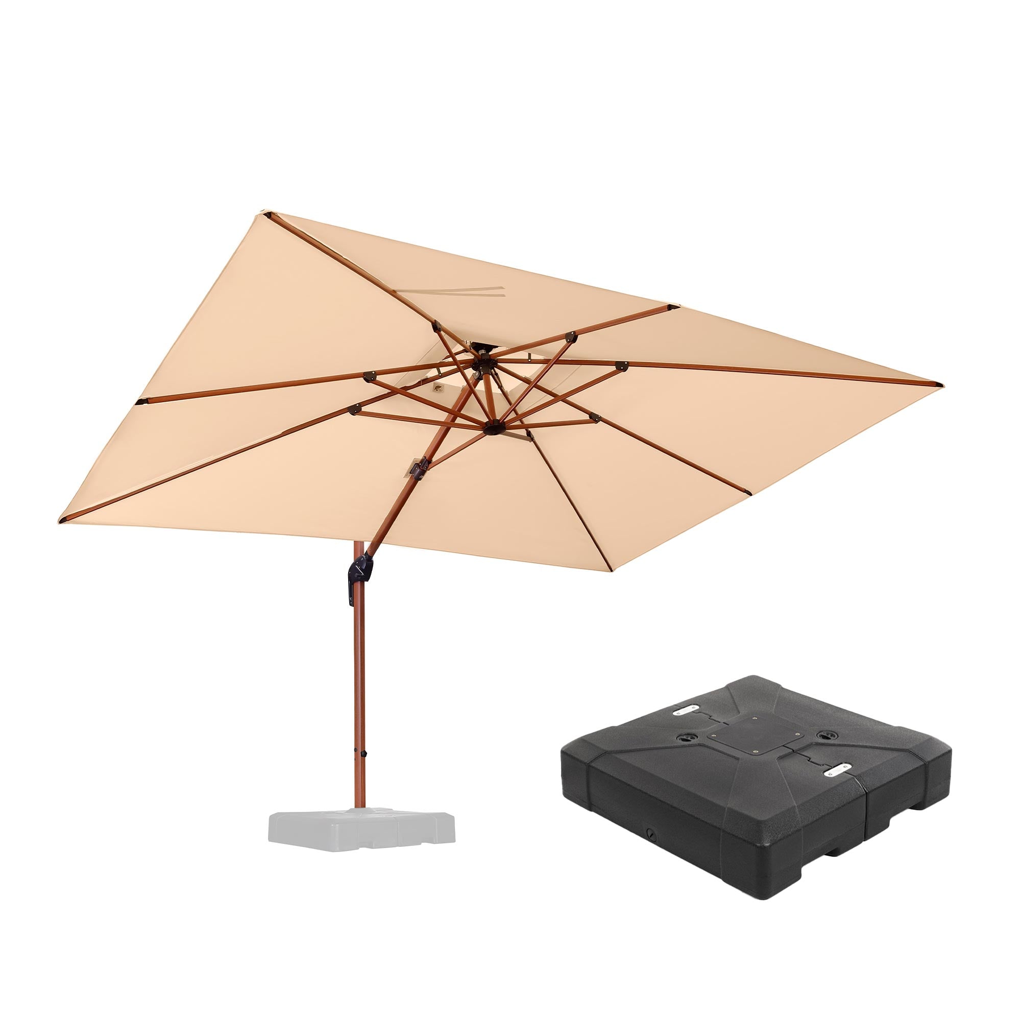 PURPLE LEAF Outdoor Garden Umbrella with Base, Cantilever Umbrellas in