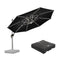 PURPLE LEAF Round Cantilever Umbrella with Base, Outdoor Umbrellas with Lights
