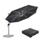 PURPLE LEAF Round Cantilever Umbrella with Base, Outdoor Umbrellas with Lights