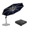 PURPLE LEAF Round Cantilever Umbrella with Base, Outdoor Umbrellas with Lights