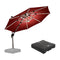 PURPLE LEAF Round Cantilever Umbrella with Base, Outdoor Umbrellas with Lights