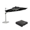 PURPLE LEAF Round Cantilever Umbrella with Base, Outdoor Umbrellas with Lights