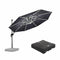 PURPLE LEAF Round Cantilever Umbrella with Base, Outdoor Umbrellas with Lights