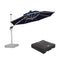 PURPLE LEAF Round Cantilever Umbrella with Base, Outdoor Umbrellas with Lights