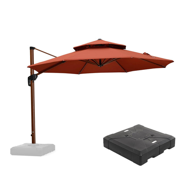 PURPLE LEAF Outdoor Garden Umbrella with Base, Cantilever Umbrellas in