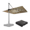 PURPLE LEAF Square Cantilever Umbrella with Base, Outdoor Umbrellas with Lights