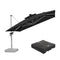 PURPLE LEAF Square Cantilever Umbrella with Base, Outdoor Umbrellas with Lights