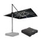 PURPLE LEAF Square Cantilever Umbrella with Base, Outdoor Umbrellas with Lights