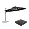 PURPLE LEAF Round Cantilever Umbrella with Base, Outdoor Umbrellas with Lights