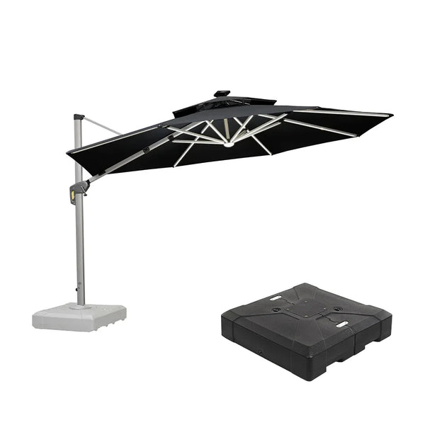 black and white cantilever patio umbrella Midtown Umbrellas 10 Ft Outdoor w/Terylast Apple Red Fabric - Rotate Tilt 360 Offset Patio Umbrella, Deck Patio Umbrella, Backyard Umbrella & Garden Umbrella Whether youre chasing the shade or clearing space for a party Black Crank & Tilt Cantilever
