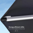 PURPLE LEAF SUNBRELLA Solar Cantilever Umbrella with Lights for Outdoor Patio