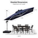 【Outdoor Idea】PURPLE LEAF Patio Umbrellas, Outdoor Patio Umbrella with Base, Navy