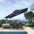 PURPLE LEAF Outdoor Patio Umbrella with Base, Garden Pool Umbrella, Navy Blue