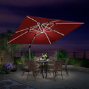 PURPLE LEAF Double Top 9 / 10 / 11 / 12 ft Square Outdoor Umbrellas with Lights - Purple Leaf Garden