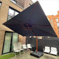 PURPLE LEAF Double Top 9 x 12 / 10 x 13 ft rectangle Aluminum Cantilever Umbrella in Wood Color - Purple Leaf Garden