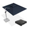 PURPLE LEAF Rectangular Cantilever Umbrella with Base, Outdoor Umbrellas with Lights