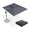 PURPLE LEAF Rectangular Cantilever Umbrella with Base, Outdoor Umbrellas with Lights