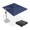PURPLE LEAF Rectangular Cantilever Umbrella with Base, Outdoor Umbrellas with Lights