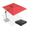 PURPLE LEAF Rectangular Cantilever Umbrella with Base, Outdoor Umbrellas with Lights