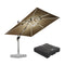 PURPLE LEAF Square Cantilever Umbrella with Base, Outdoor Umbrellas with Lights