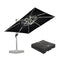 PURPLE LEAF Square Cantilever Umbrella with Base, Outdoor Umbrellas with Lights