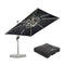 PURPLE LEAF Square Cantilever Umbrella with Base, Outdoor Umbrellas with Lights