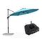 PURPLE LEAF Affordable Outdoor Umbrella with Base, Round Cantilever Umbrella for Garden