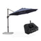 PURPLE LEAF Affordable Outdoor Umbrella with Base, Round Cantilever Umbrella for Garden