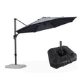 PURPLE LEAF Affordable Outdoor Umbrella with Base, Round Cantilever Umbrella for Garden