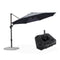 PURPLE LEAF Affordable Outdoor Umbrella with Base, Round Cantilever Umbrella for Garden