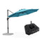 PURPLE LEAF Affordable Outdoor Umbrella with Base, Round Cantilever Umbrella for Garden