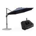 PURPLE LEAF Affordable Outdoor Umbrella with Base, Round Cantilever Umbrella for Garden