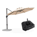 PURPLE LEAF Affordable Outdoor Umbrella with Base, Round Cantilever Umbrella for Garden