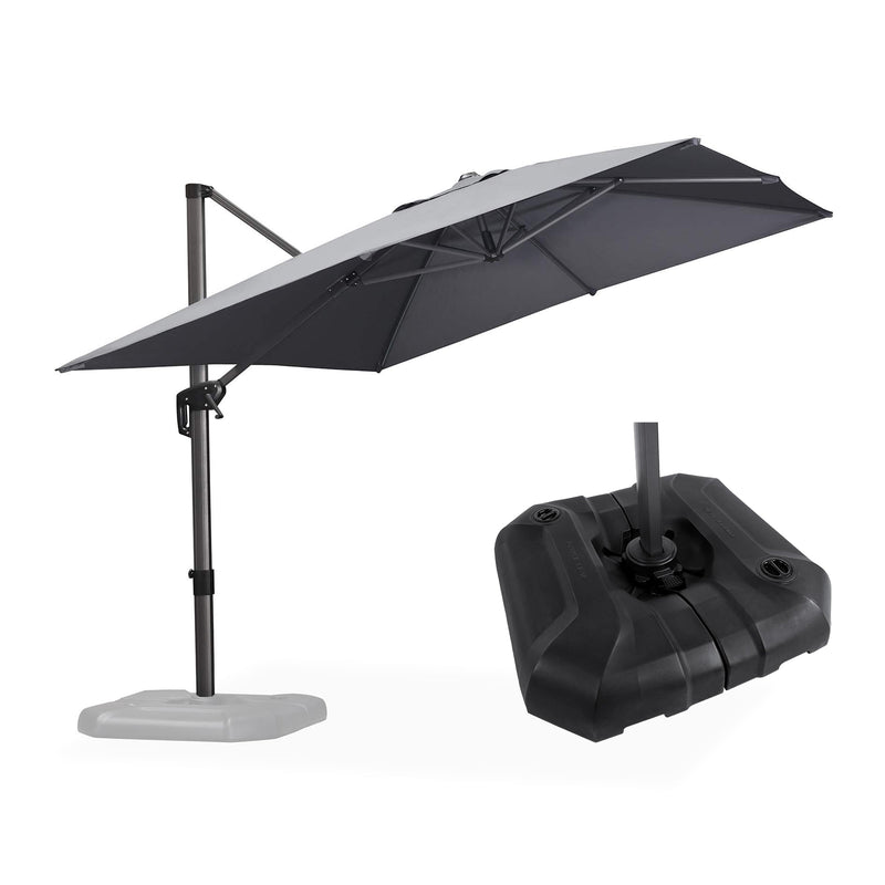 PURPLE LEAF Affordable Patio Umbrella with Base, Square and Rectangular Outdoor Umbrella