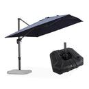 PURPLE LEAF Affordable Patio Umbrella with Base, Square and Rectangular Outdoor Umbrella